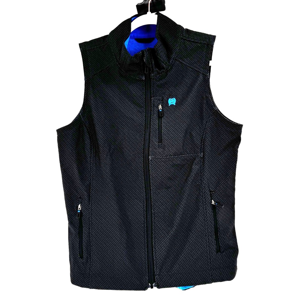 Cinch Black Vest with Blue Accents